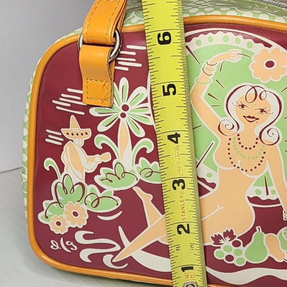 VINTAGE MINI TOTE BAG "DIRTY GIRL" GREEN AND ORANGE - Picture 8 of 8